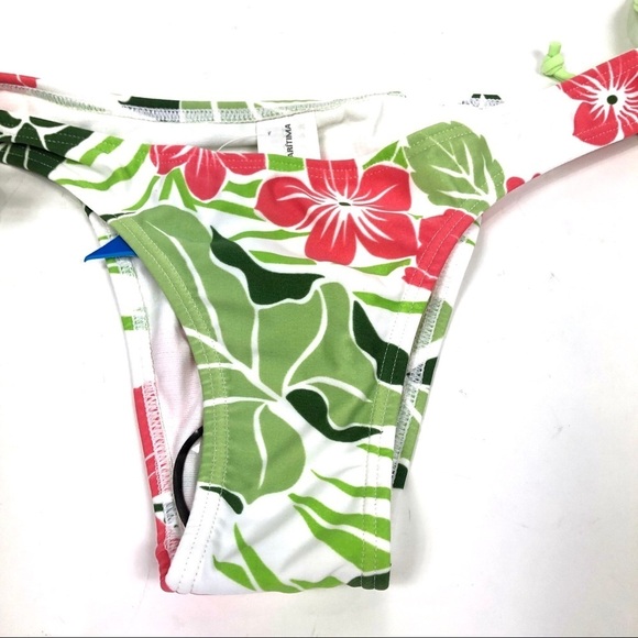Cia Maritima Brazilian bikini bottoms hibiscus coral - Picture 2 of 6